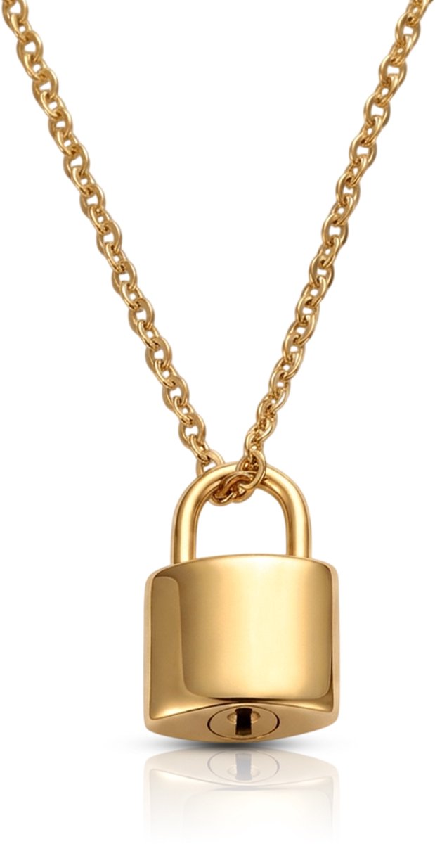 Akerz Gouden As Ketting Slotje – Mini Urn Ketting – Herinneringssieraad – RVS – Inclusief Ketting & Vulsetje