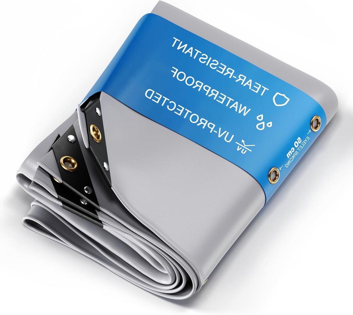 Afdekzeil Waterdicht - Beschermzeil Vrachtwagenzeil - Universeel Gebruik Tuin - Scheurvast PVC 450 g/m² - 600x500 cm - Grijs