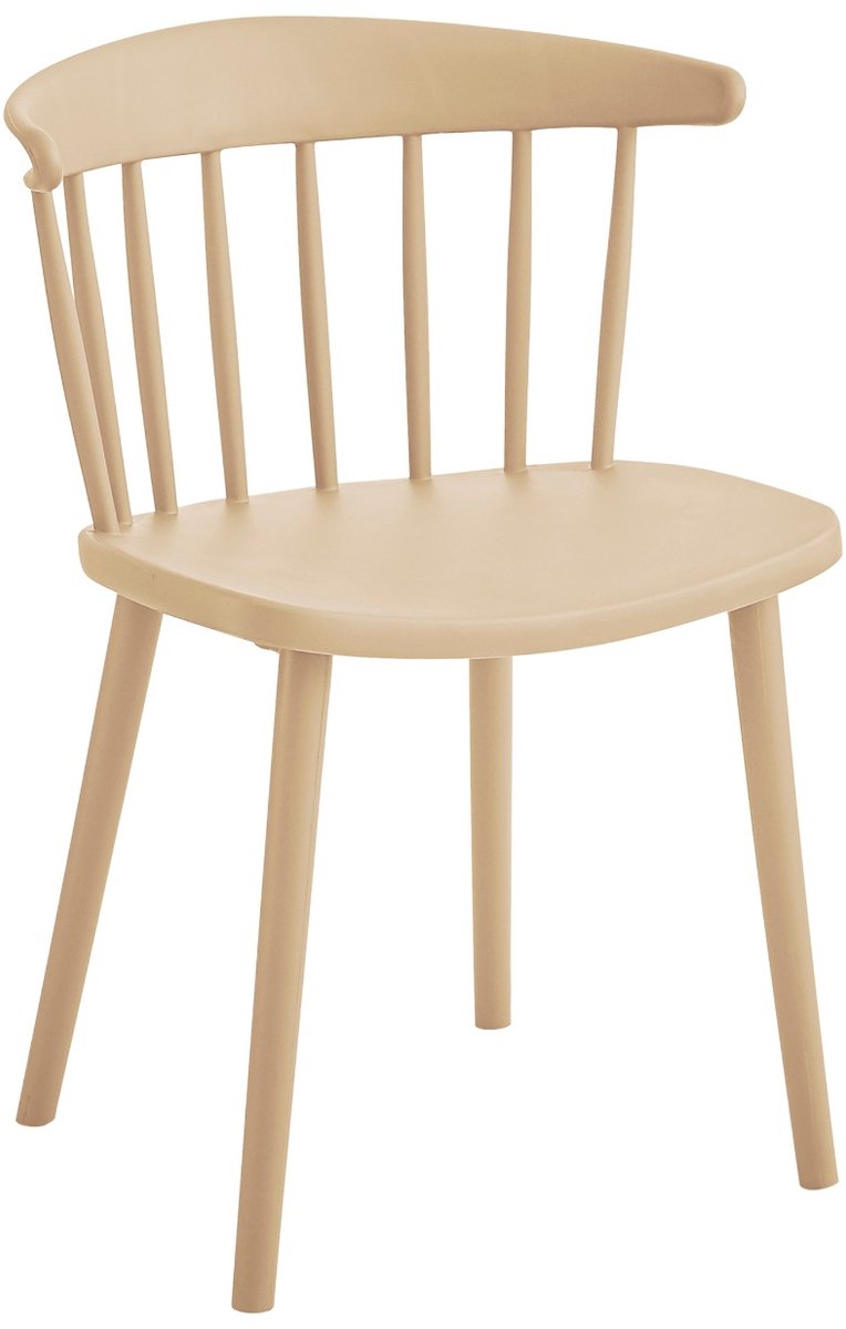 Leitmotiv Stoel Viejo - Warmgrijs - 57x44x75cm - Set van 4 - Modern - Woonkamer - Slaapkamer