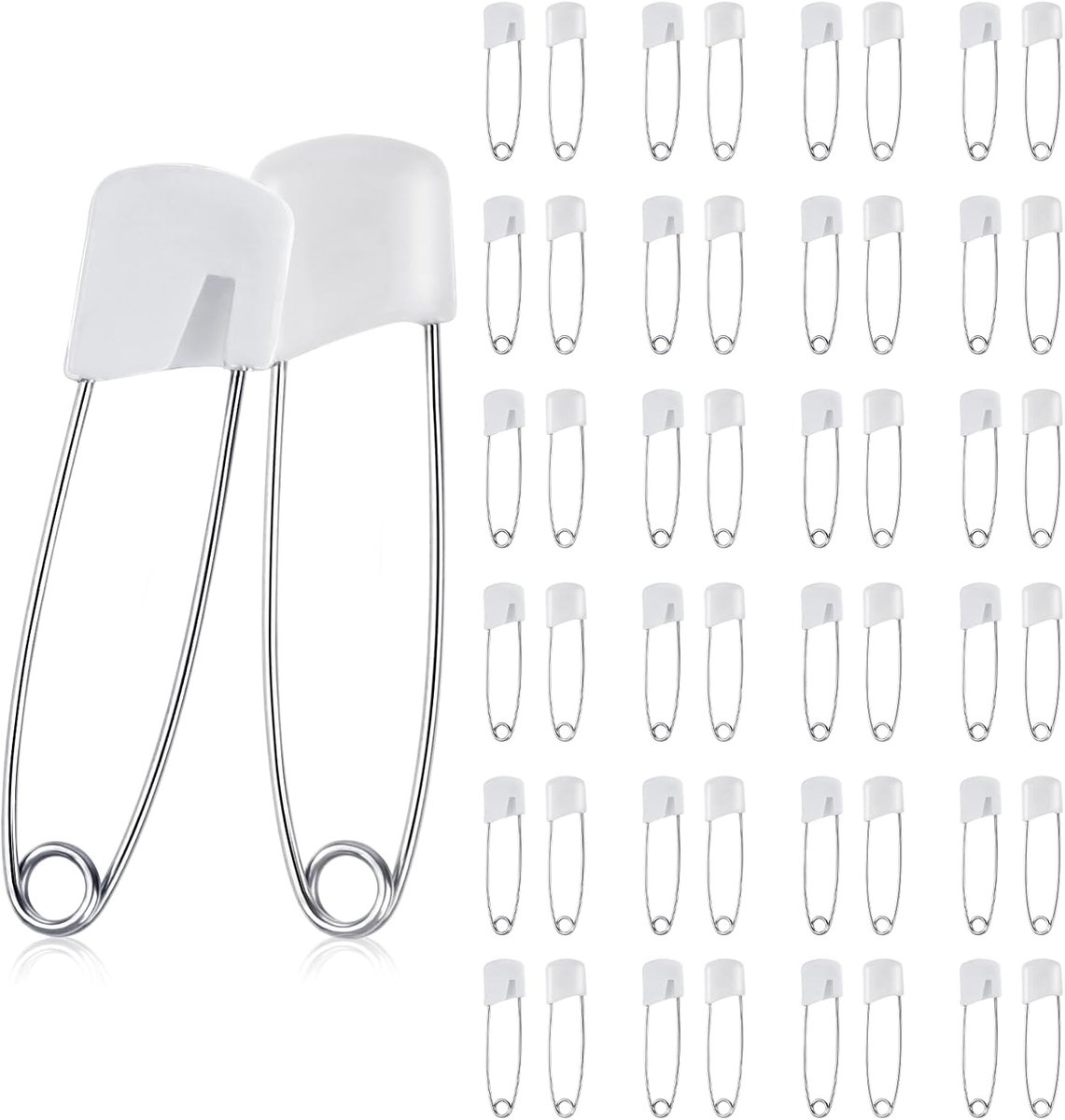 50 Pcs Diaper Needles - 4cm Safety Pins - Kleine Diaper Pens met Lock - Veiligheidspelden voor Kleding - Creatief - Naaiaccessoires