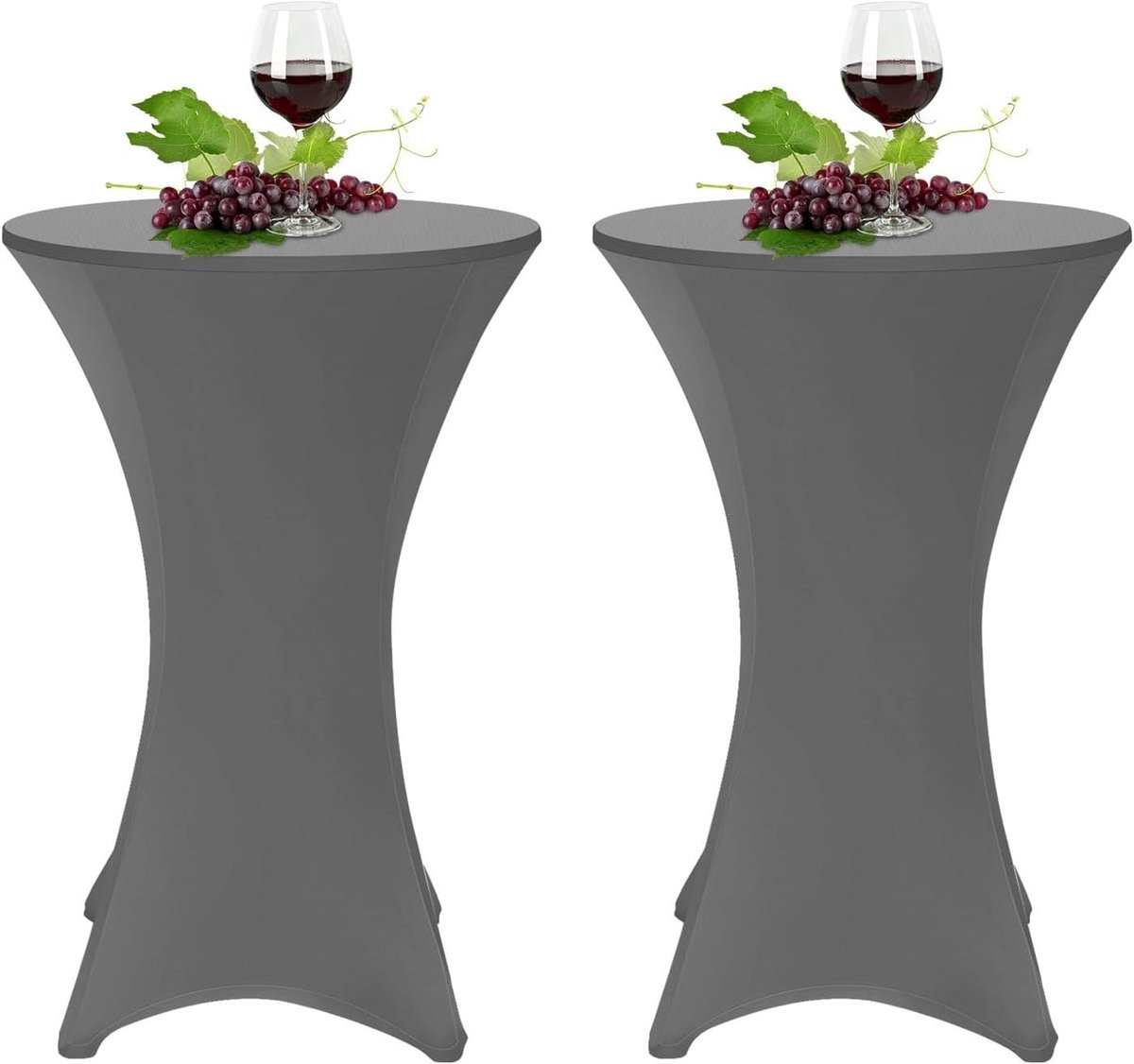 Statafelhoezen Set - Bistro Tafelhoezen - Feesten Aankleden - Versterkte Voetzone - Set van 2 - Grijs