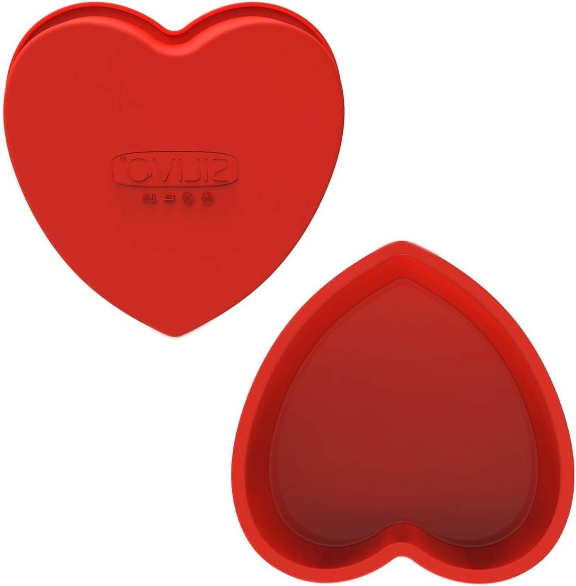 Hartvormige Cakevorm - Bakvorm Hart - Cakes Bakken - Antiaanbaklaag - 20 cm - Rood