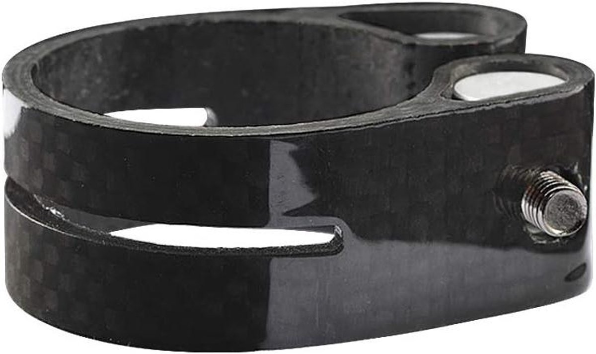 Zadelpen Klem - Zadelklem Zadelpen - Fiets Zadel Bevestigen - Lichtgewicht Koolstofvezel - 34.9mm 31.8mm - 3K Gloss Zwart