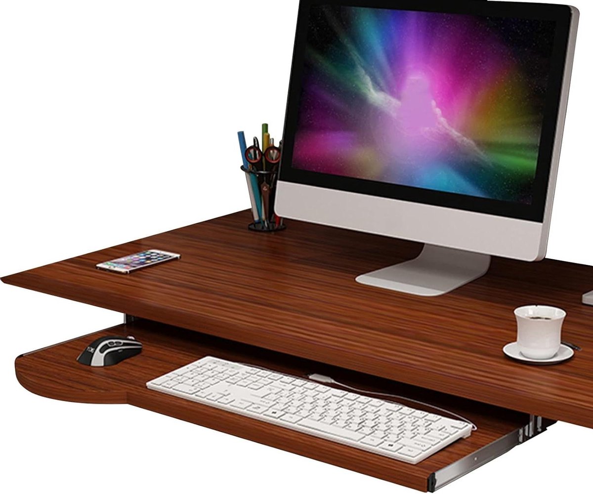 Bureau Uitbreidingslade - Toetsenbordlade Onder Bureau - Ruimte Besparen - In Hoogte Verstelbaar - 60/70 cm breed - Zwart