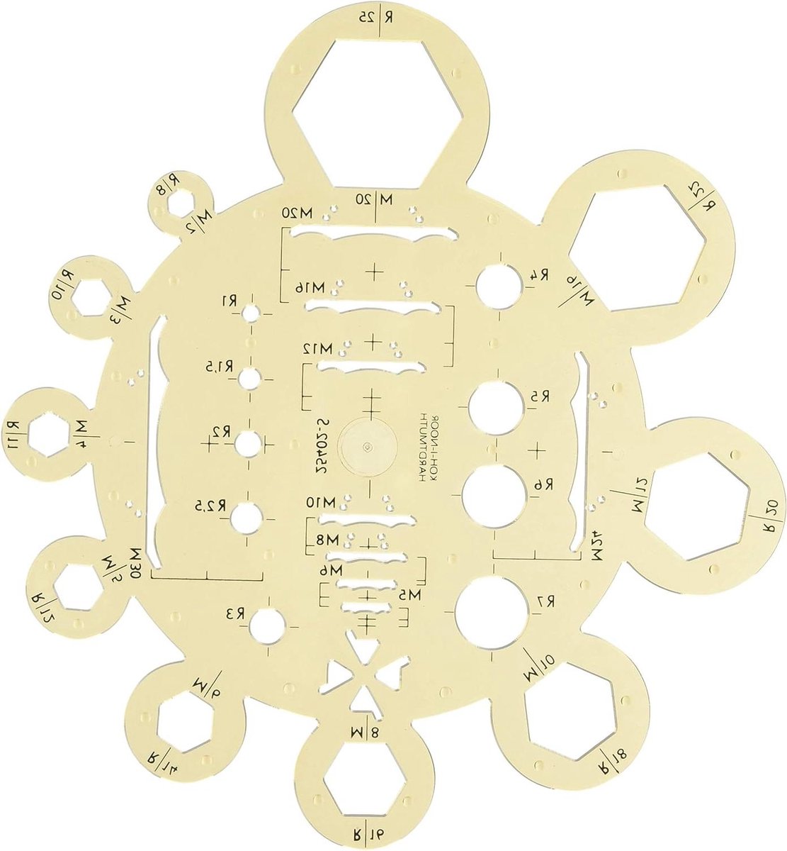 Moer Sjabloon - Moer Tekenmal - Nauwkeurig Tekenen - Transparant Bruin Materiaal - 22 x 16.6 cm - Bruin