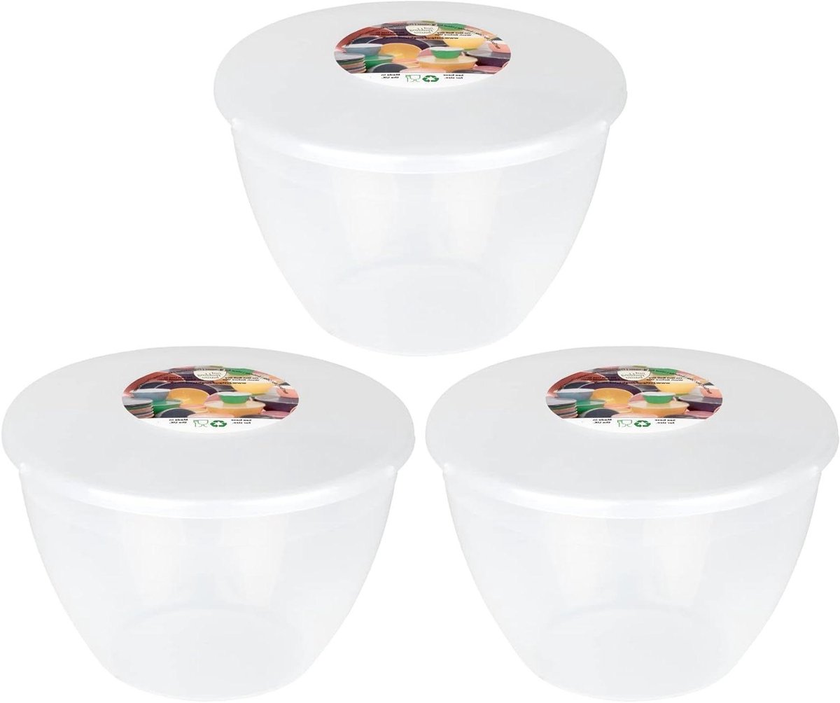 Puddingkommen met deksel - Plastic bakjes - Stoom koken - Clip-on deksels - 850 ml - Transparant