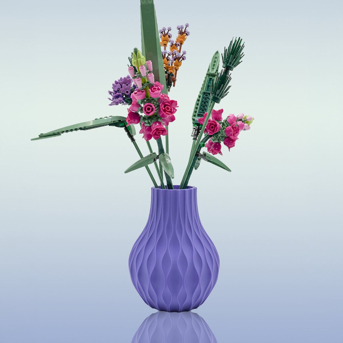 Lovora Lumora organische vaas – Decoratieve vaas - Paars - 3d geprinte vaas – Bloemenhouder voor Botanical bloemsets (17 stuks) - 17.5 CM