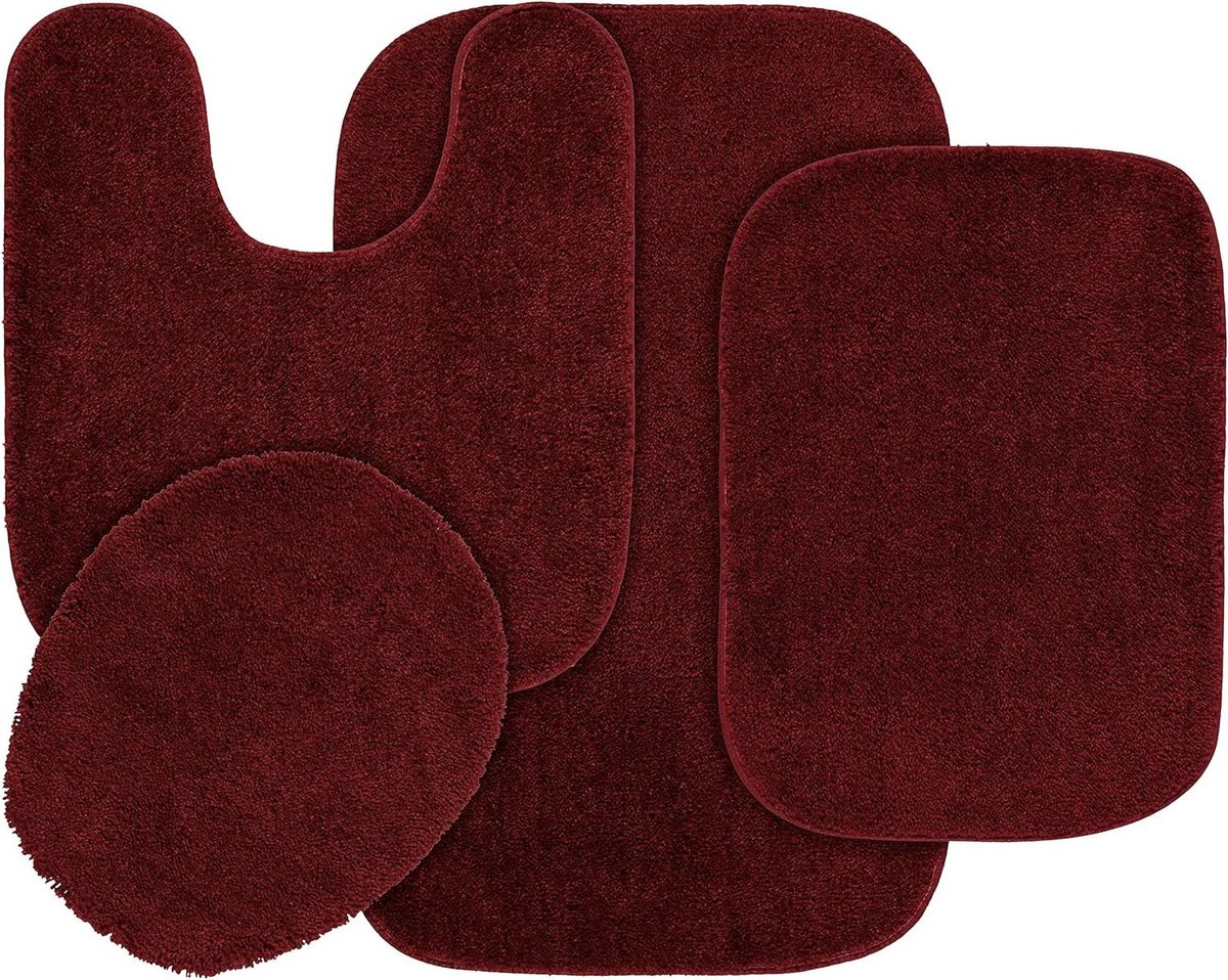 Badmat Set - Badkamerset Vloerkleed - Badkamer Decoratie - Traditioneel Design - 4-delig - Chili Pepper Rood