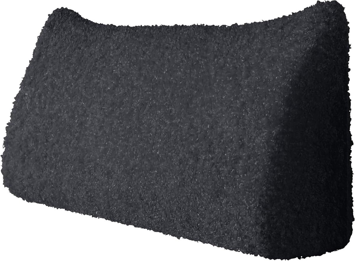 Driehoekig Rugkussen - Sofakussen Hoofdkussen - Ontspannen Lezen - Ergonomisch S-vormig Ontwerp - 80x20x50 cm - Zwart