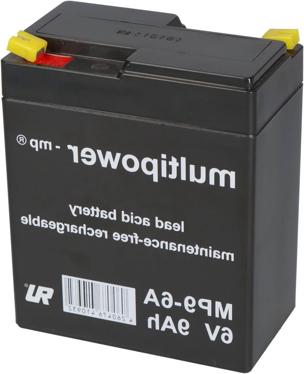 Loodgel Batterij - Accu 6V - Stroomvoorziening Toepassingen - Cyclusbestendig Ontwerp - 6 Volt 9 Ah - Zwart