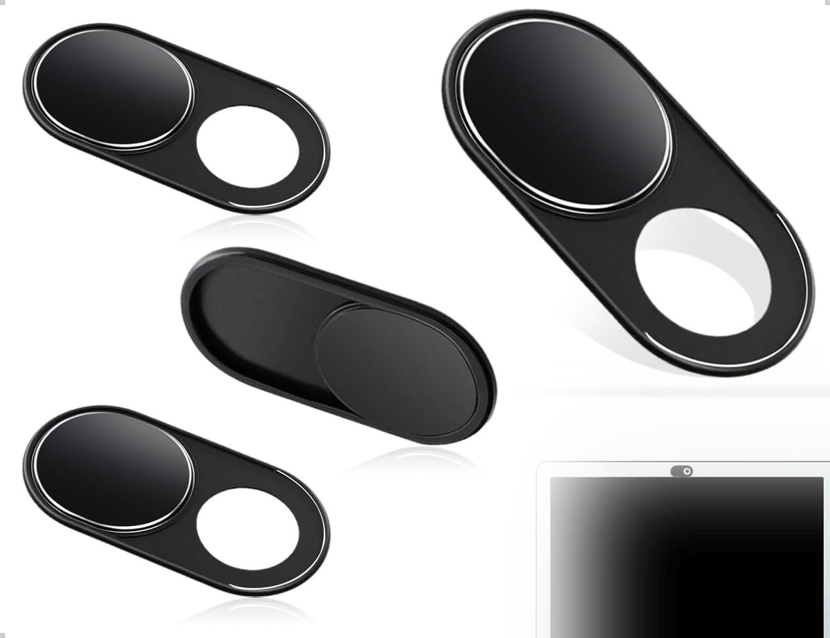 3 Pcs Metal Slider Camera Cover - Multifunctional Webcam Cover voor Smartphone - Computer - Laptop - Tablet - Zwart