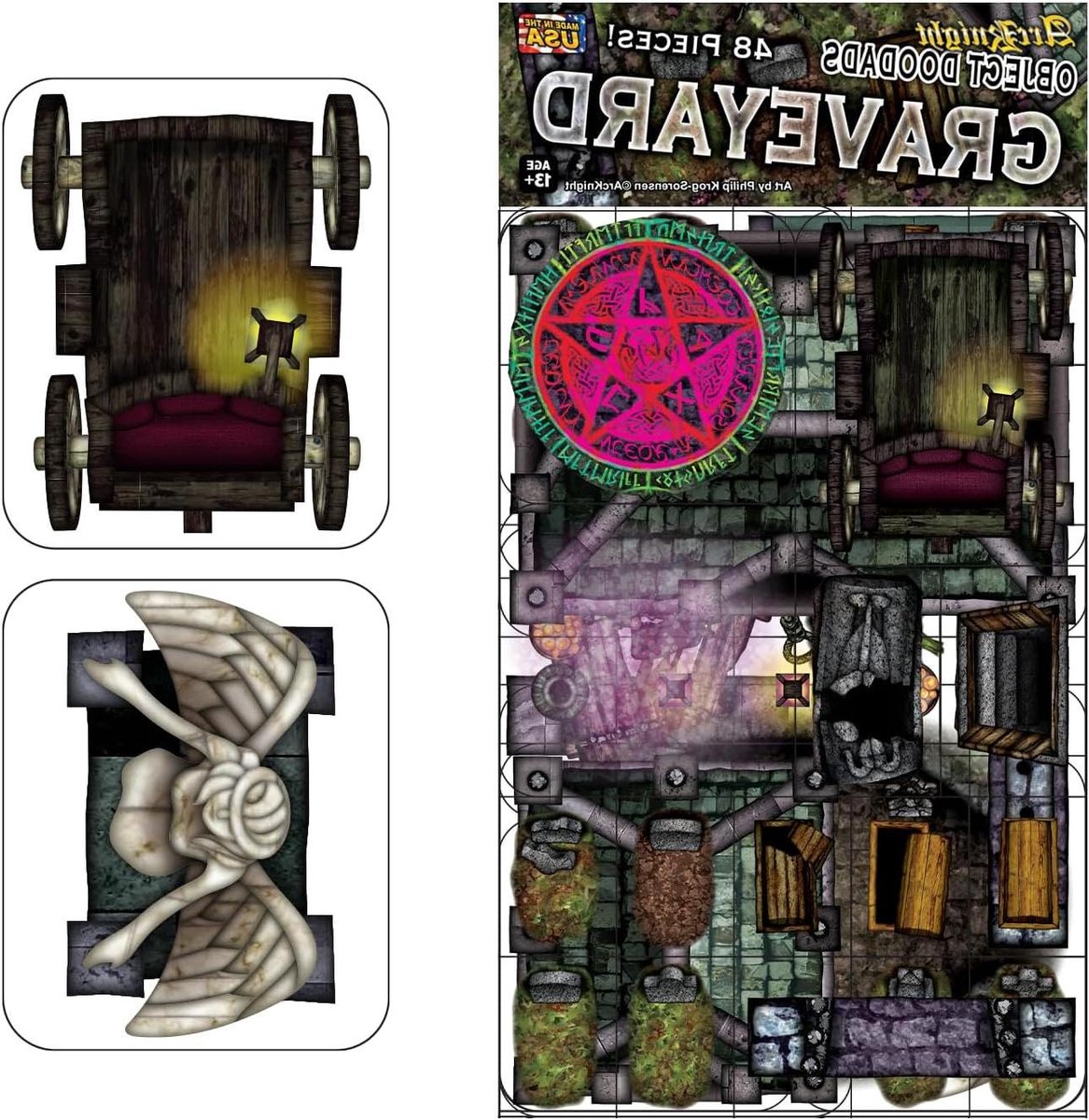 Terreinstukken - RPG Accessoires - Rollenspellen - Dubbelzijdig Ontwerp - 6x10 inch - Kerkhof