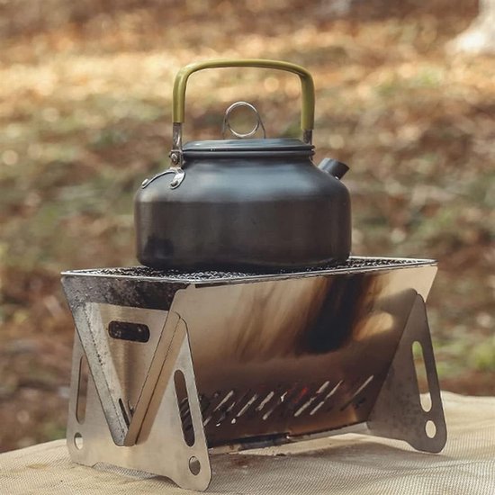 Draagbare Barbecue - Houtskool Barbecue - Met Opbergzak - Opvouwbare Barbecue - RVS - 28,5 x 18,5 x 13 cm - Draagbare Houtskool Grill met rooster - Barbecue Smoker - Houtskool BBQ - Voor Picknick, Kamperen en Buitenactiviteiten - Festival BBQ van Merkloos — afbeelding 3