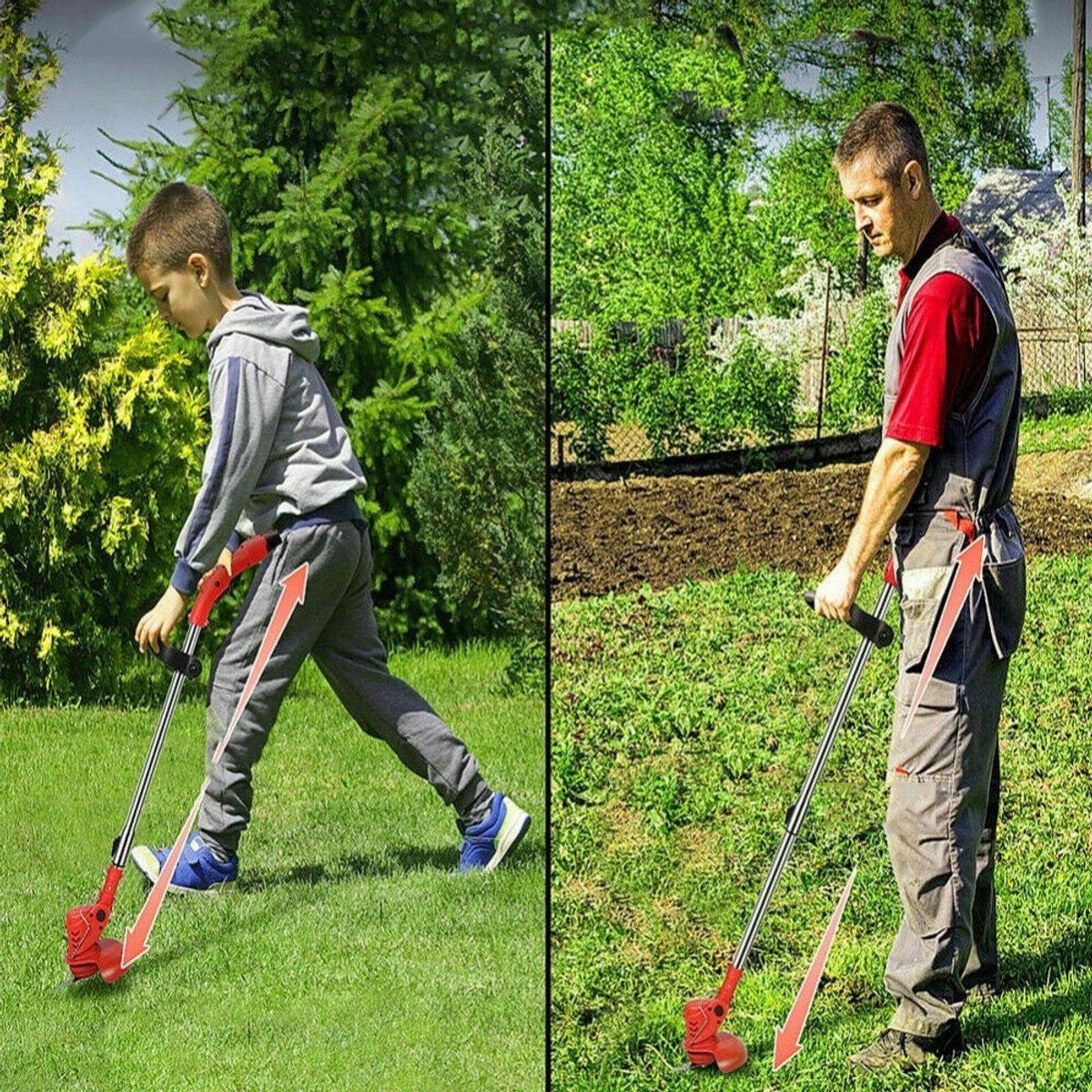 Accu Grasmaaier - Onkruidtrimmer - 650W & 12V 3000mAh - 90-120cm Telescopisch - 3 Messen - Voor Tuin & Gazon - Met Complete accessoires – foto 7
