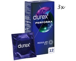 Durex Condooms - Performa - Extended Pleasure (Orgasme Vertragend) - 36 Stuks (3x12 stuks) - Discreet Verpakt