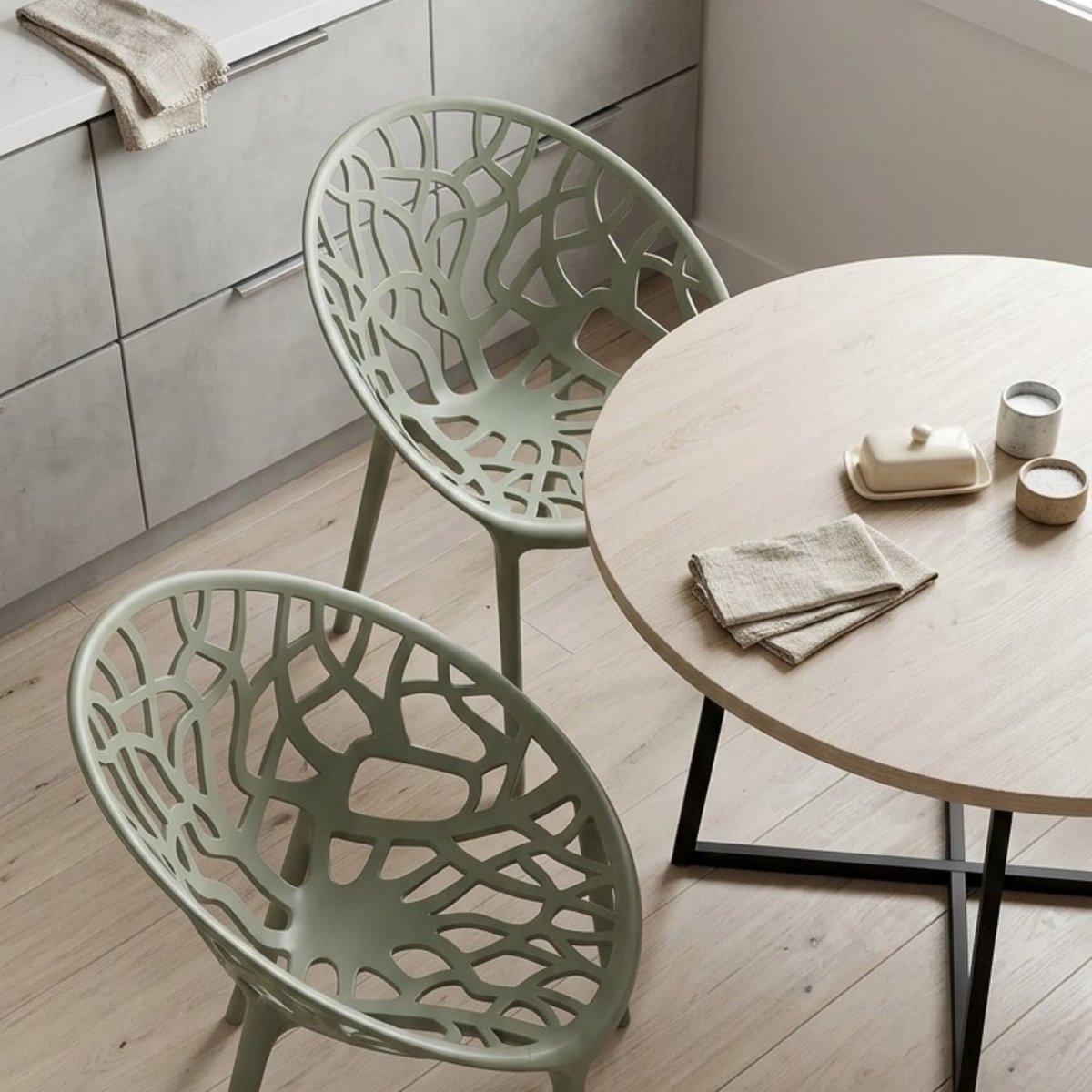 Tuinstoelen Set van 2 – - – Meuble Paris Élégance Olive - Medahomestore