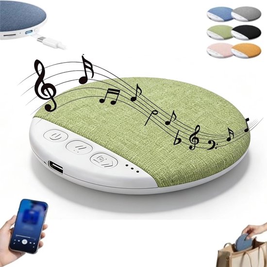 Ultradunne Bluetooth kussenspeaker draadloos met witte ruis, timer, geluidsgeleiding, geschikt voor zijslapers groen