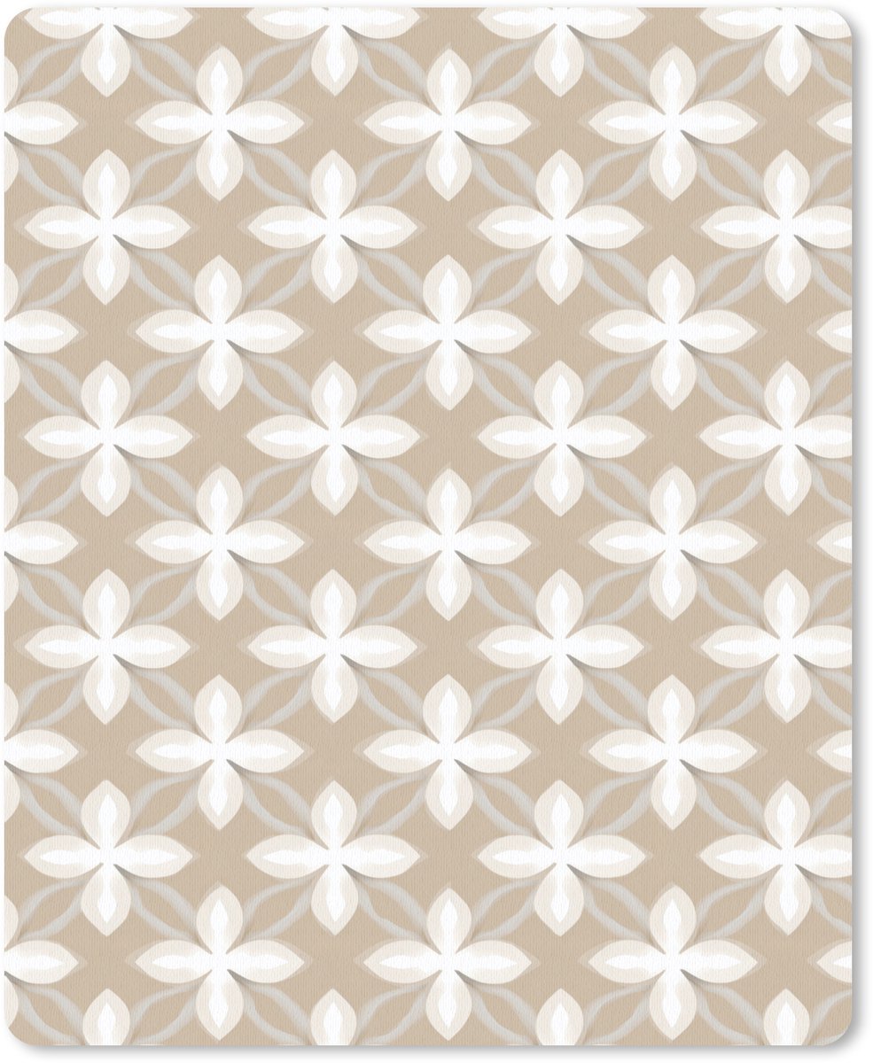 Muismat 12x16 cm - Mousepad Patroon - Symmetrisch - Beige - Muismatten