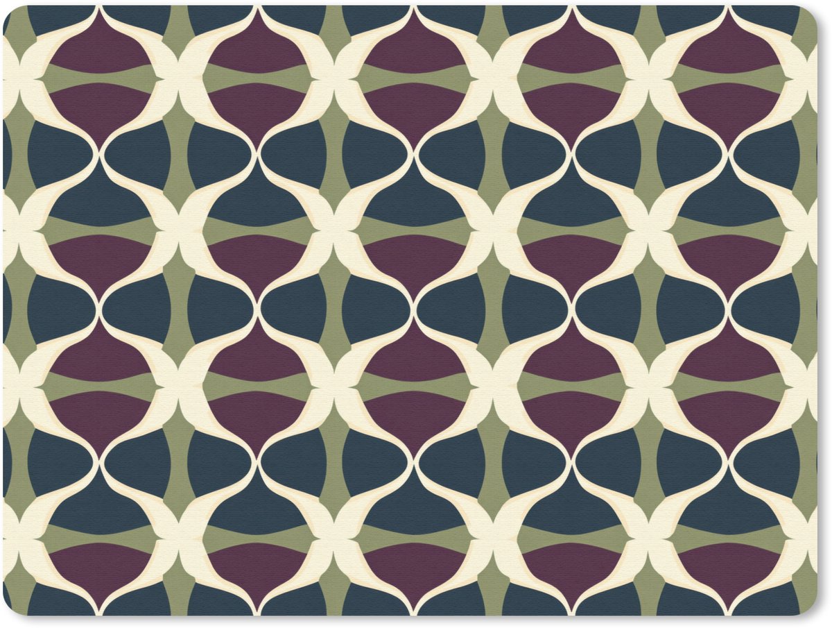 Muismat 12x10 cm - Mousepad Abstract - Retro - Kleurrijk - Muismatten