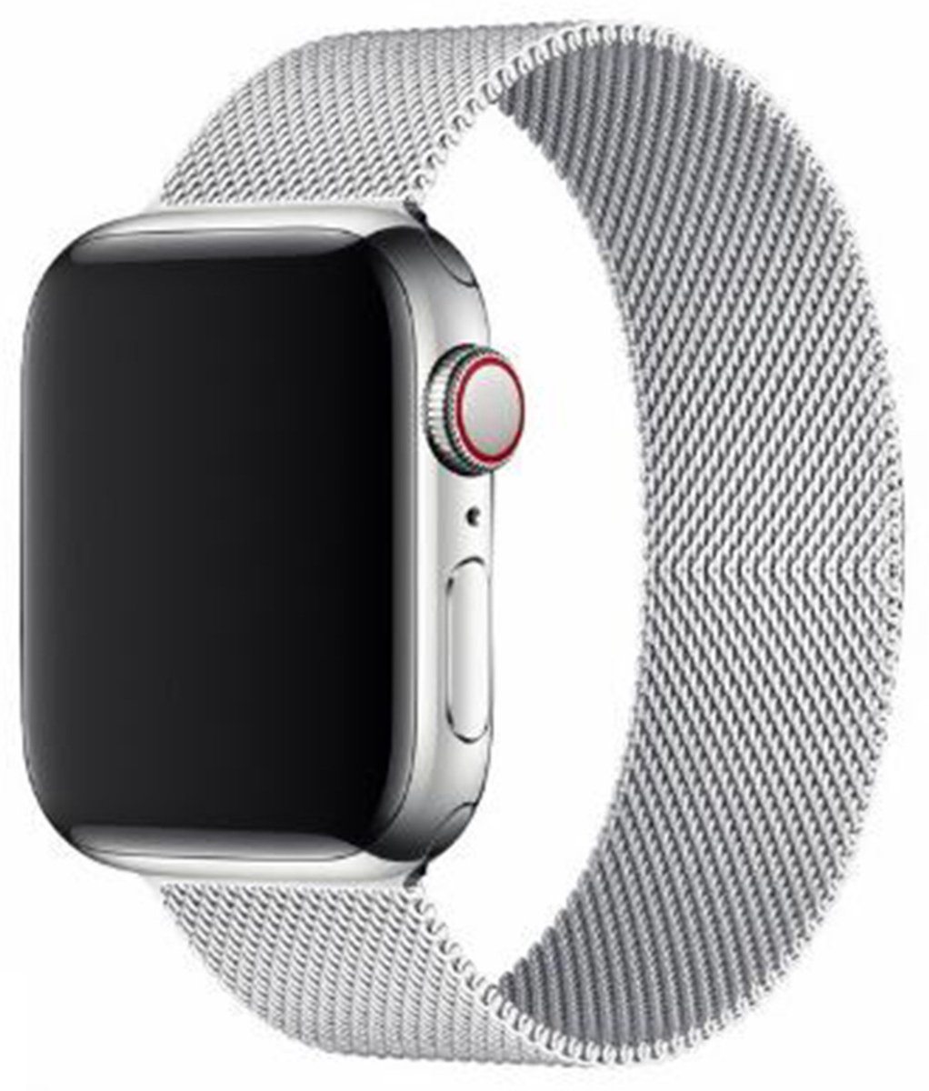 Horlogeband - Geschikt voor Apple Watch 5, 6, 7, 8, 9, 10, SE, Milanese S11, Metaal, Ultra 2 - 42/44/45/49 mm (universeel voor S10/11) - Zilver