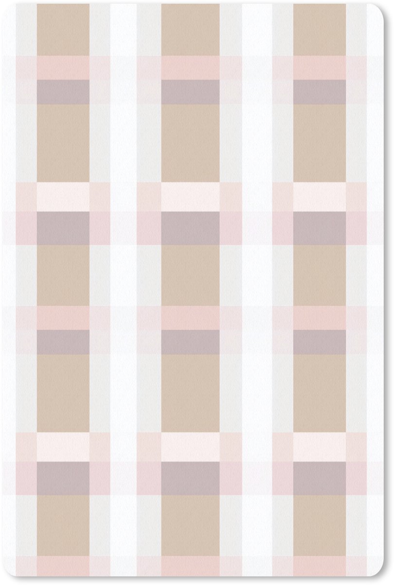 Muismat 13x20 cm - Mousepad Ruitpatroon - Aardetinten - Minimalistisch - Muismatten