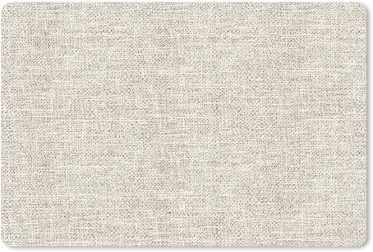 Muismat 13x8 cm - Mousepad Linnen - Textuur - Beige - Muismatten