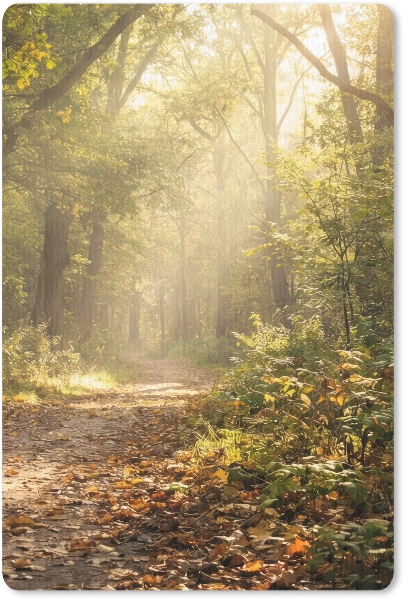 Muismat 13x20 cm - Mousepad Zonlicht - Bospad - Bomen - Muismatten