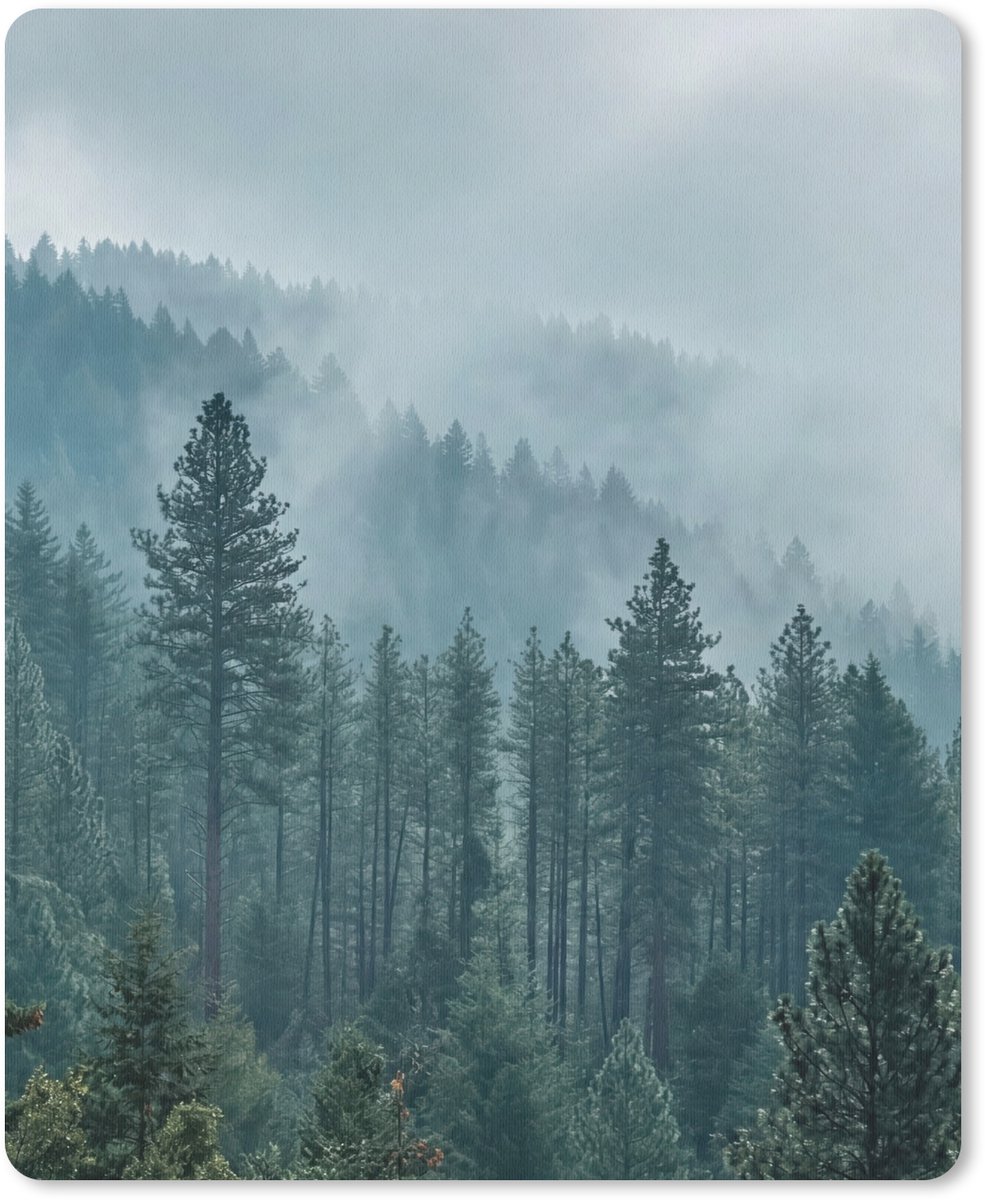 Muismat 12x16 cm - Mousepad Naaldwoud - Bergen - Mist - Muismatten