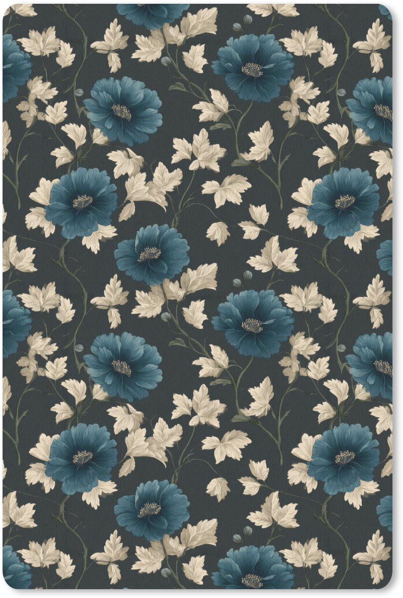 Muismat 13x20 cm - Mousepad Botanisch - Bloemen - Blauw - Muismatten