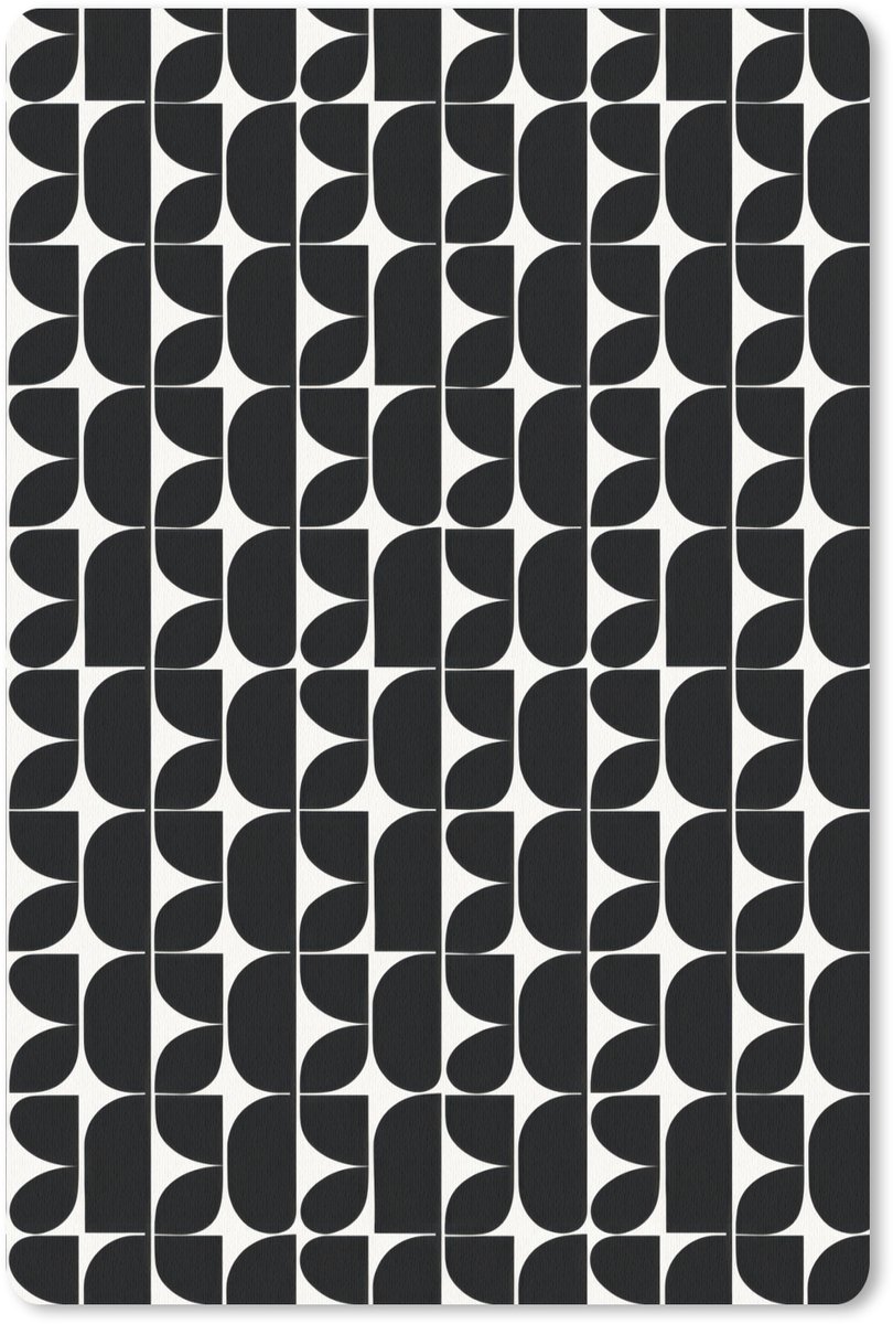 Muismat 13x20 cm - Mousepad Modern - Geometrisch - Zwart - Muismatten