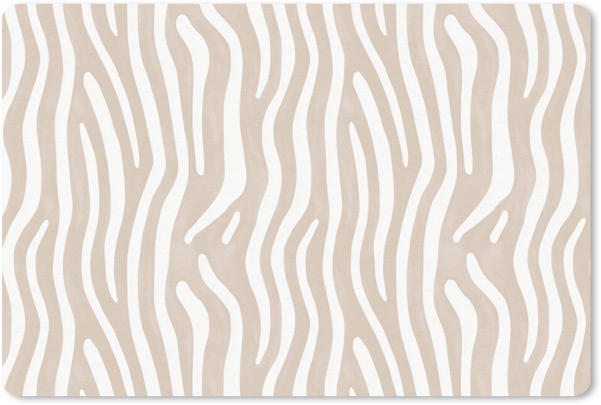 Muismat 13x8 cm - Mousepad Abstract - Zebra - Beige - Muismatten