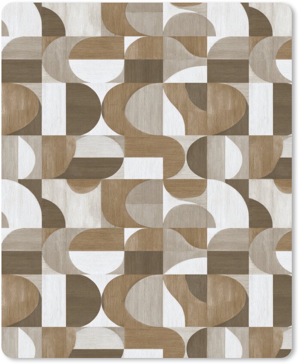 Muismat 12x16 cm - Mousepad Abstract - Retro - Bruin - Muismatten