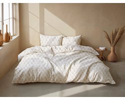 Zohome Dekbedovertrek Vittoria - Natural - Abstract - Dekbedovertrek 200x200/220 cm - 100% Microvezel - Tweepersoons Dekbedovertrek