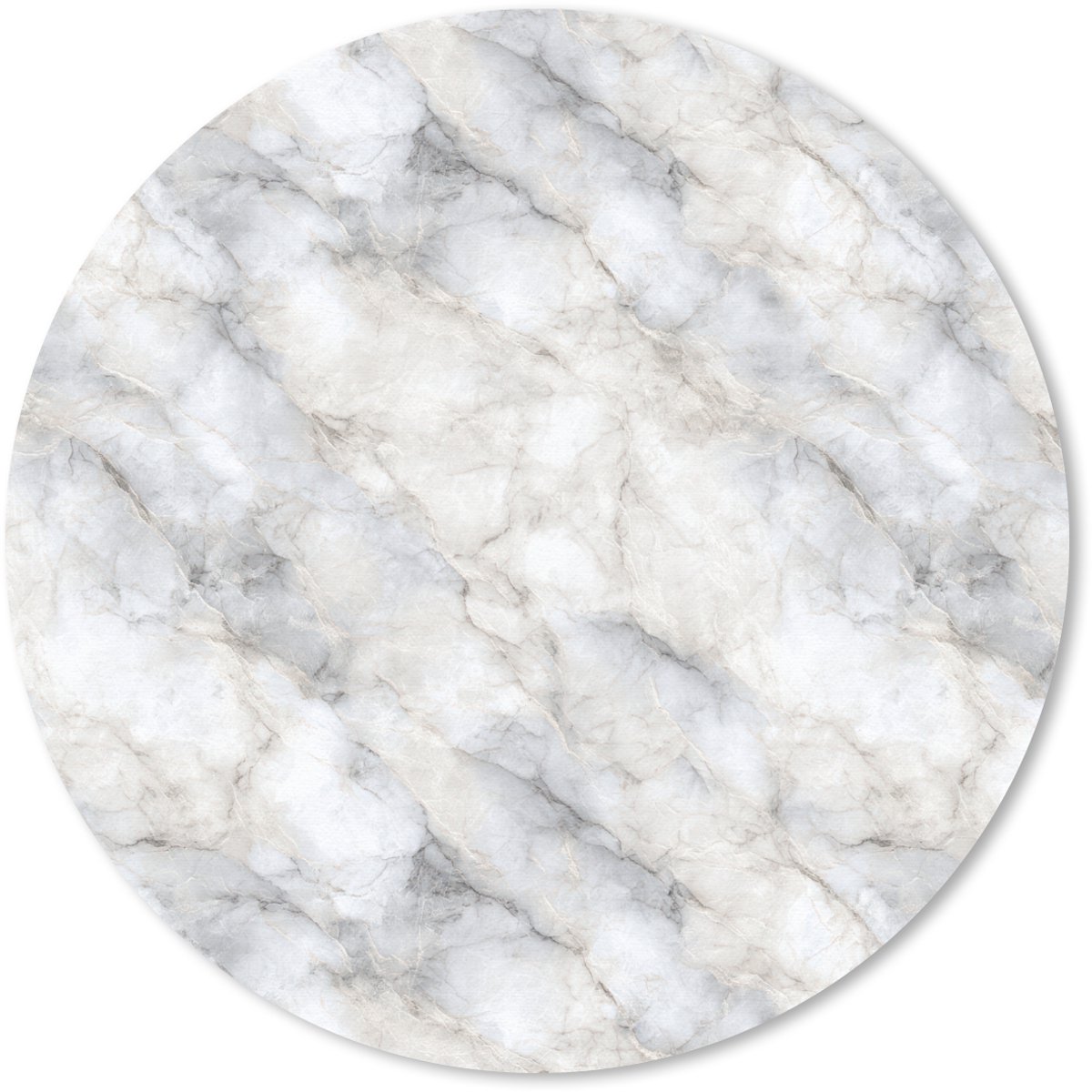 Muismat rond 50x50 cm - Mousepad Grijs - Marmer print - Gedetailleerd - Ronde muismatten