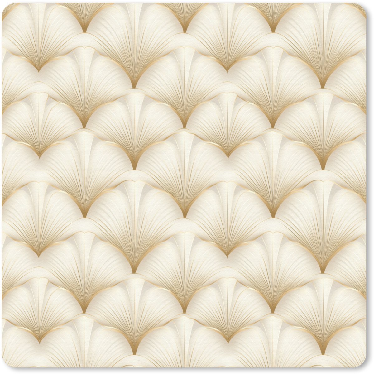 Muismat 30x30 cm - Mousepad Waaier - Motief - Goud - Muismatten
