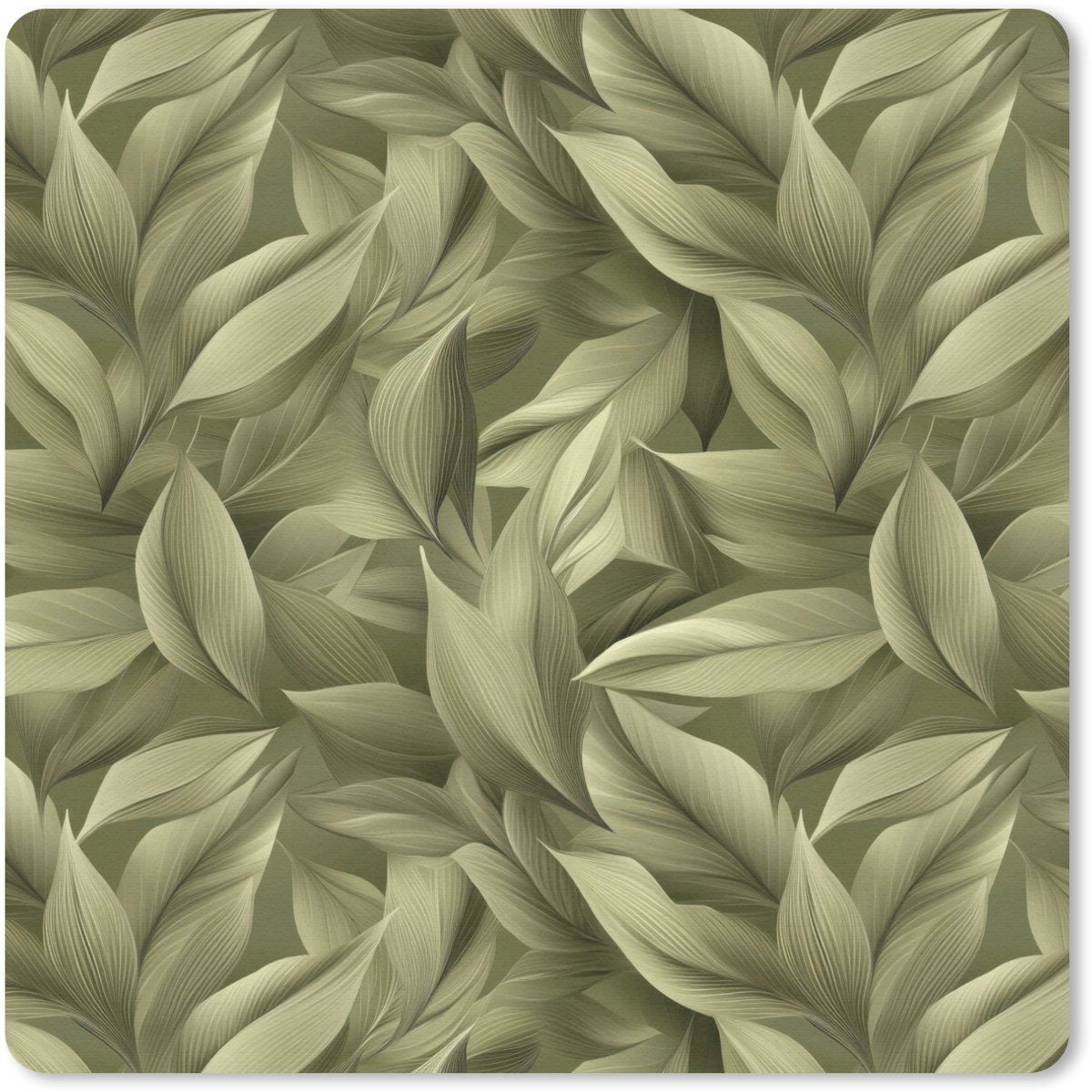 Muismat 20x20 cm - Mousepad Bladeren - Modern - Groen - Muismatten