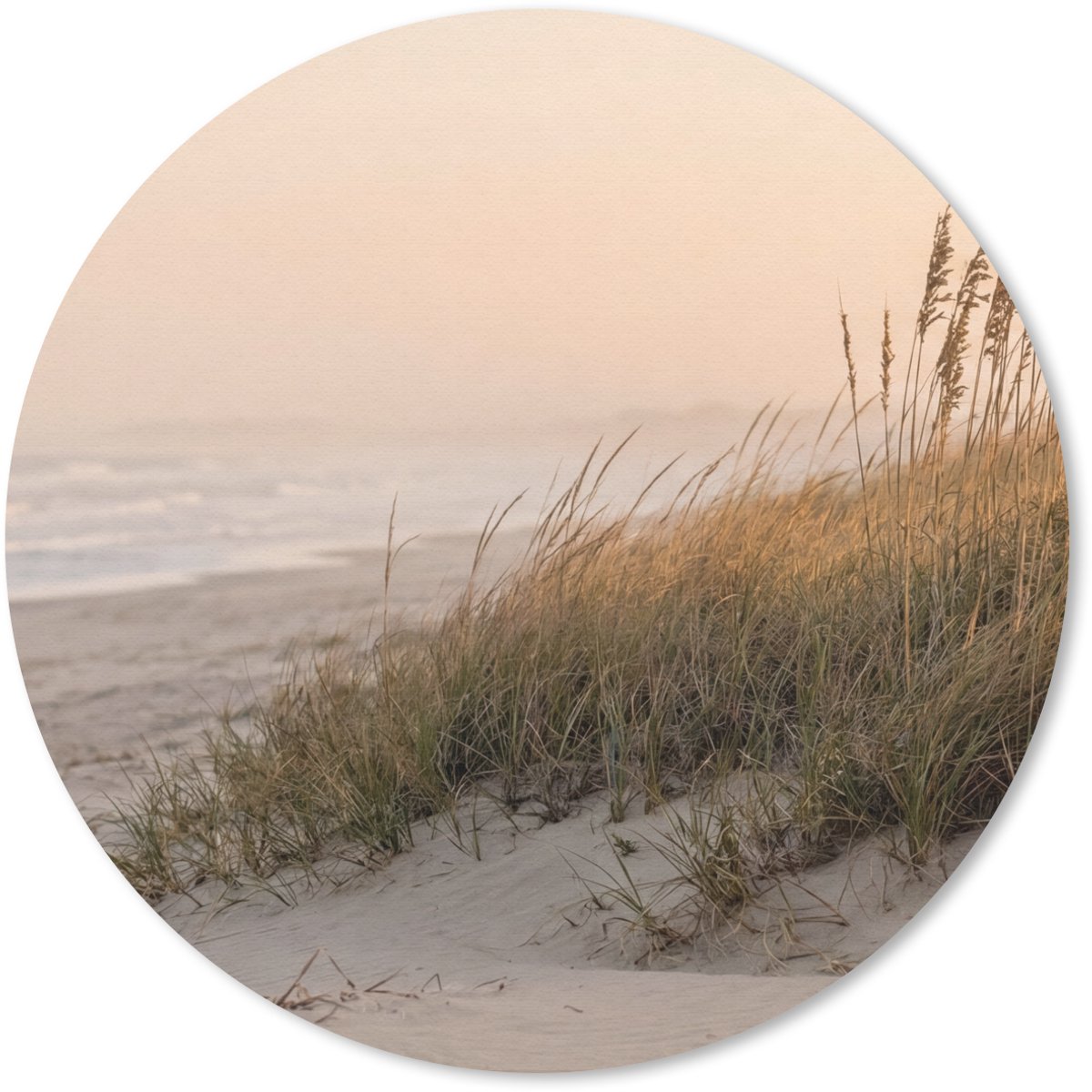 Muismat rond 20x20 cm - Mousepad Duinlandschap - Zonsondergang - Strand - Ronde muismatten