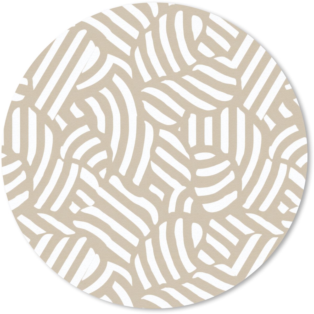 Muismat rond 40x40 cm - Mousepad Abstract - Modern - Beige - Ronde muismatten