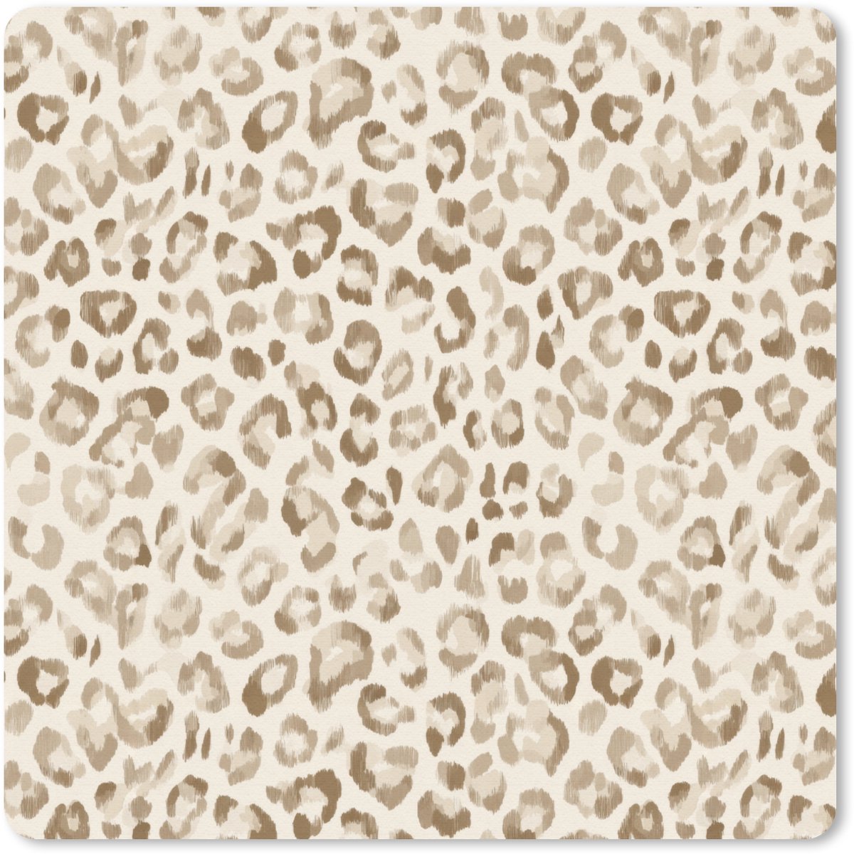 Muismat 30x30 cm - Mousepad Luipaard - Klassiek - Beige - Muismatten