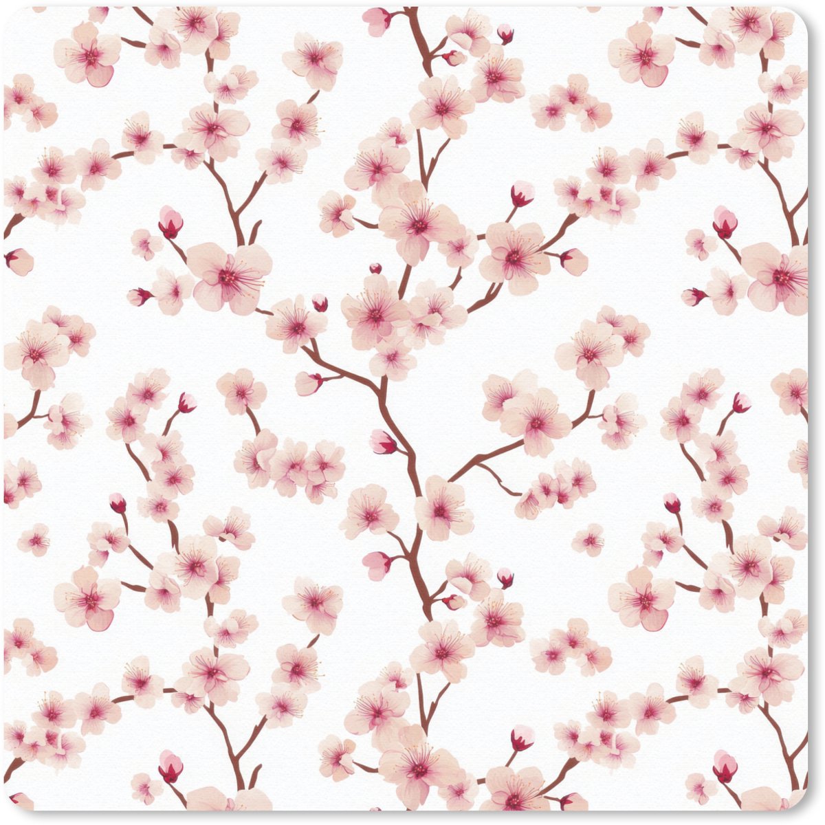 Muismat 30x30 cm - Mousepad Kersenbloesem - Takken - Roze - Muismatten