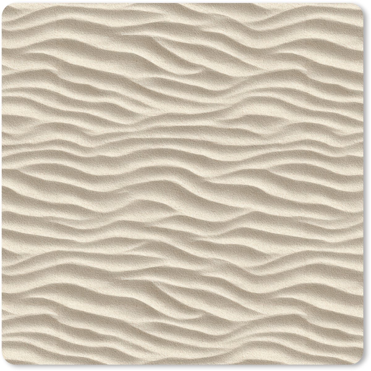 Muismat 20x20 cm - Mousepad Zand - Golven - Beige - Muismatten