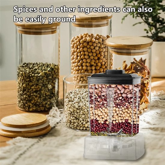 Linkforu - Krachtige Blender - Mixer - Juicer- Smoothie Maker - 2,5 Liter Reservoir - Keukenmachine - 6000 Watt - Zwart van Merkloos — afbeelding 5