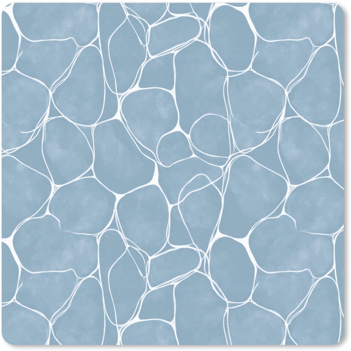 Muismat 20x20 cm - Mousepad Organisch - Patroon - Blauw - Muismatten