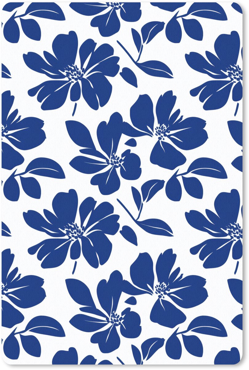 Muismat 13x20 cm - Mousepad Floraal - Modern - Blauw - Muismatten