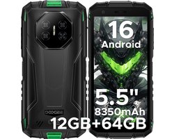 DOOGEE Fire 3 4G - Outdoor Phone - Robuuste Smartphone - 12GB RAM+ 64GB ROM/2TB TF - Android 16 - 8350mAh- 5,5-inch IPS HD+ - 13MP AI-camera - Widevine L1 - Face ID - NFC - IP68 - Groen