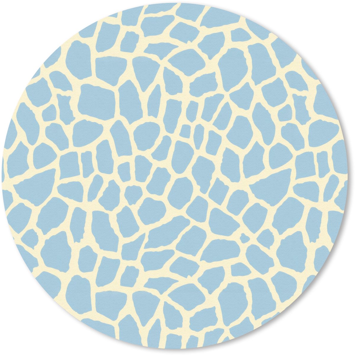 Muismat rond 50x50 cm - Mousepad Giraf - Modern - Blauw - Ronde muismatten