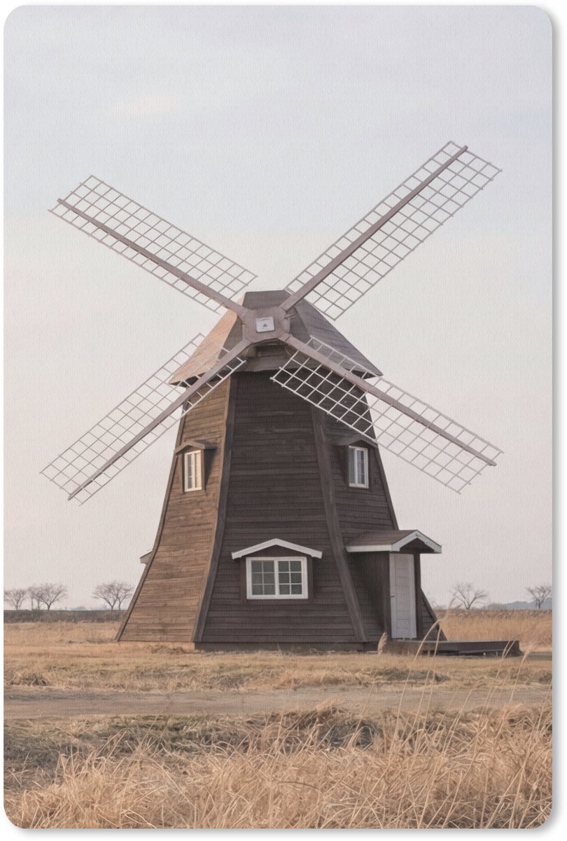 Muismat 13x20 cm - Mousepad Windmolens - Landschap - Veld - Muismatten