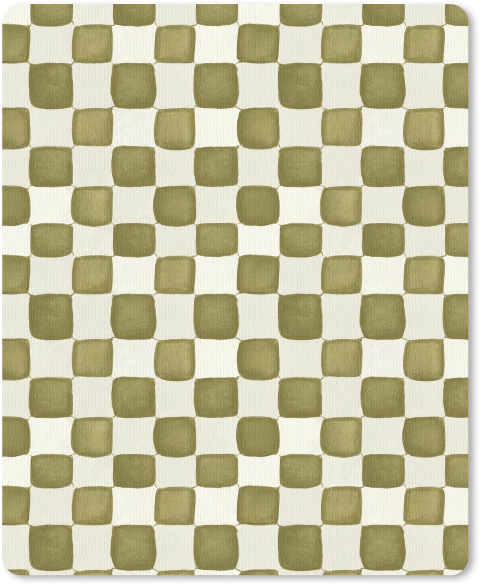 Muismat 12x16 cm - Mousepad Schaak - Patroon - Groen - Muismatten