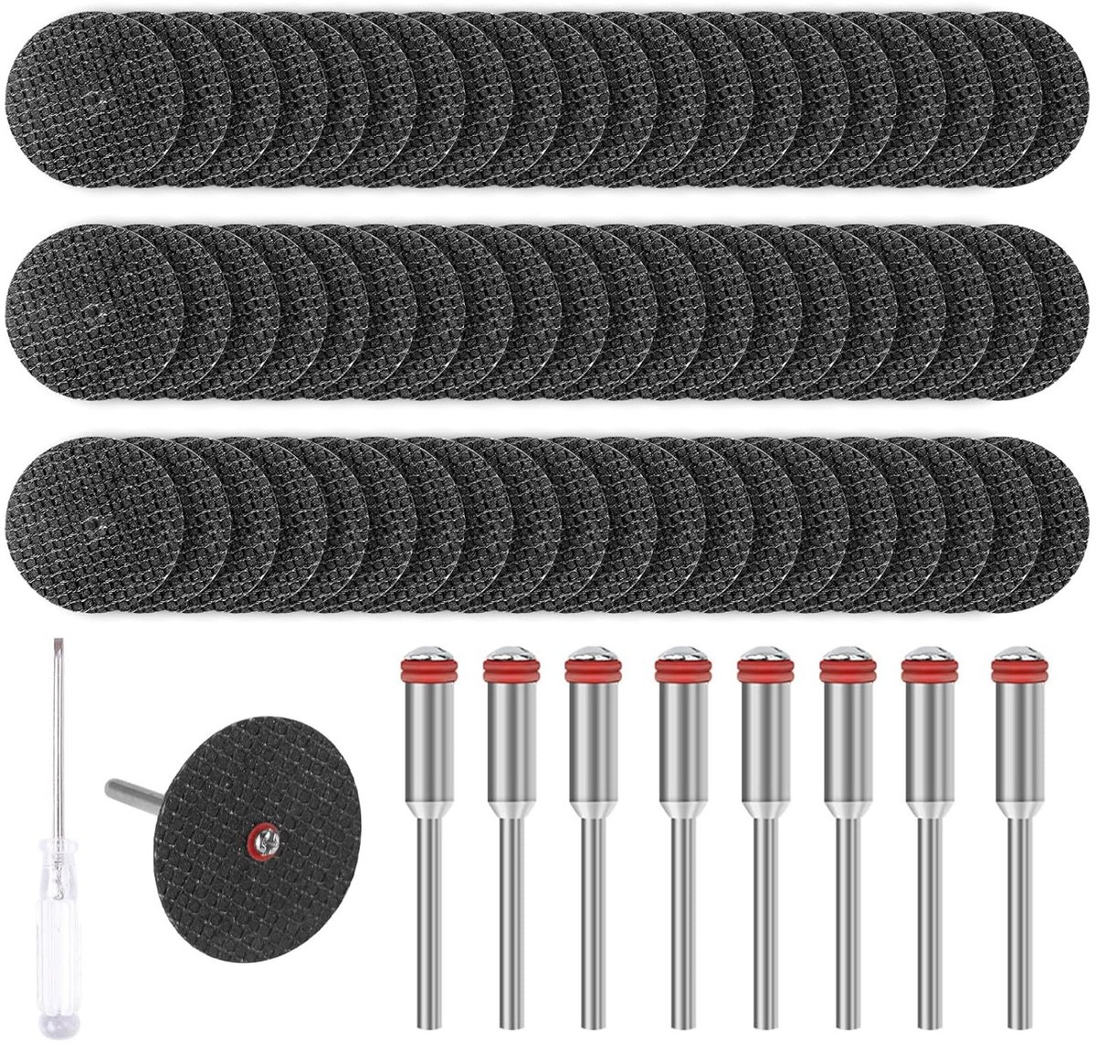 60 Stuks Snijdiskjes 32mm voor Dremel - Mini Metalen Snijwielen met 8 x 3mm Mandrel voor Glas, Tegels, Steen en Hout