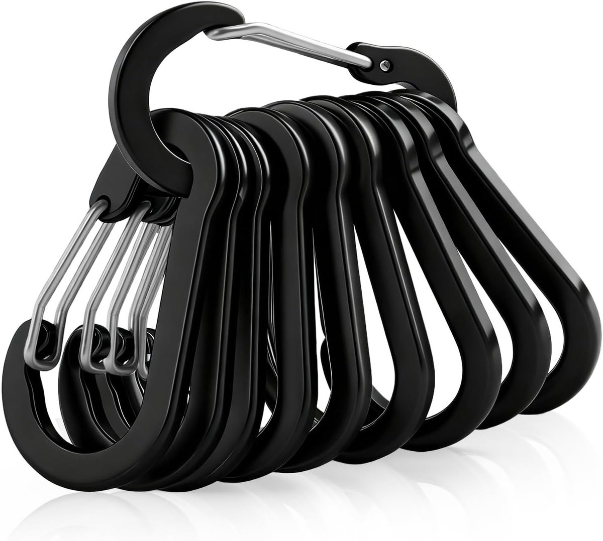Kleine multifunctionele carabiners met schroefsluiting, 5mm diameter, aluminium haak voor kamperen, vissen en wandelen